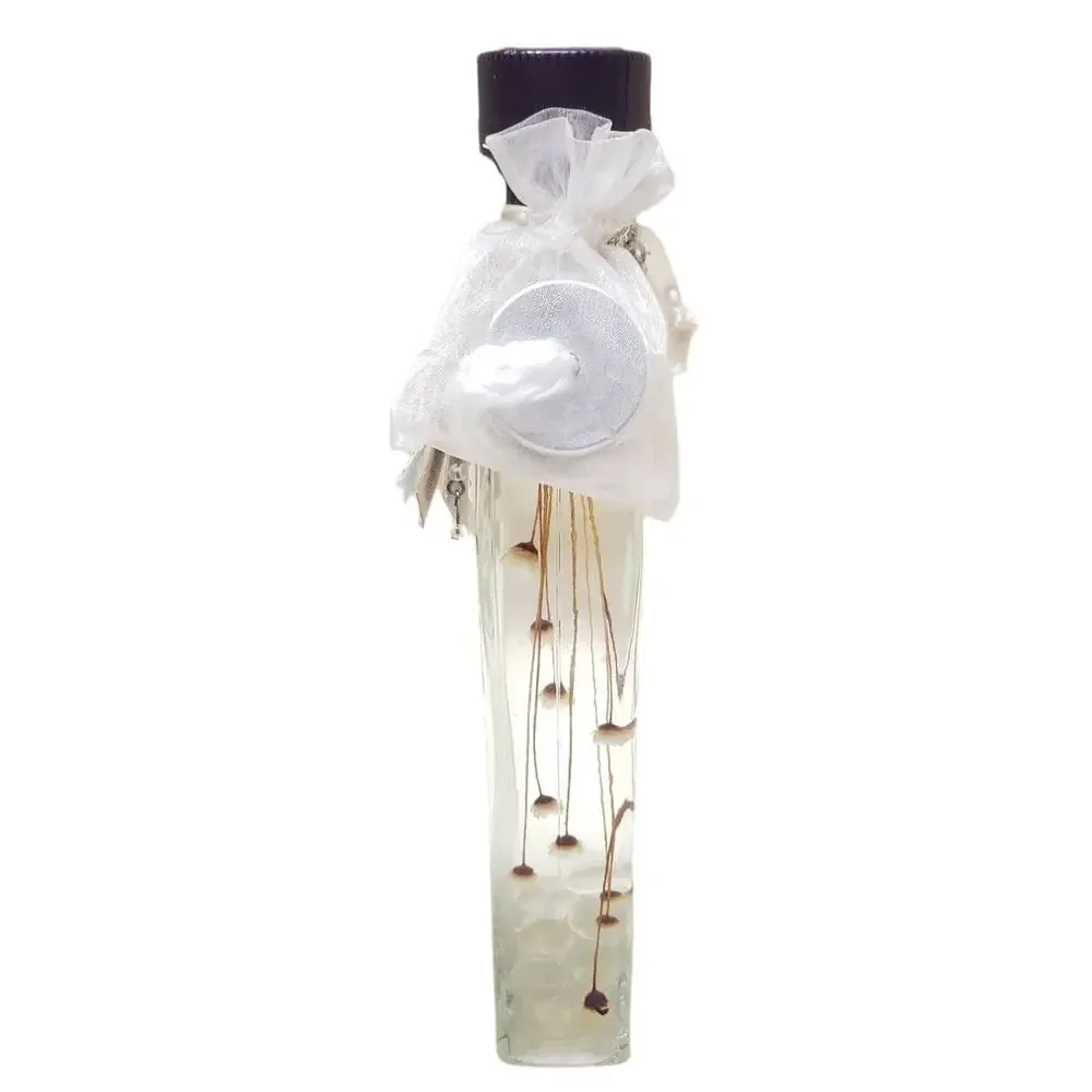 Illuma Oil Candles Beautiful Glass Container With Flowers & Gems